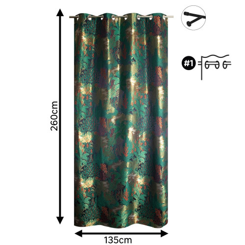 Rideau Aelys vert  l. 135 x H. 260 cm - JBY CREATION