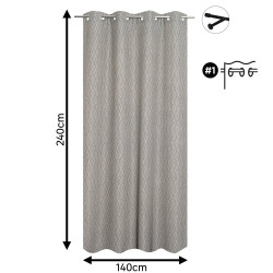 Rideau tamisant, Elyone gris l.140 x H.240 cm - JBY CREATION