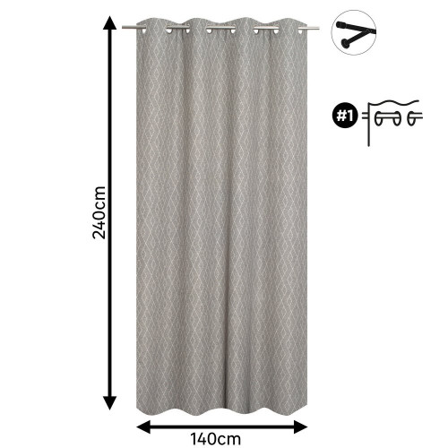 Rideau tamisant, Elyone gris l.140 x H.240 cm - JBY CREATION