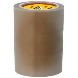 Lot de 3 adhésifs ruban d'emballage Havane, SCOTCH marron, 48mm X 66M - SCOTCH