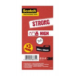 Lot de 3 adhésifs ruban d'emballage Havane, SCOTCH marron, 48mm X 66M - SCOTCH