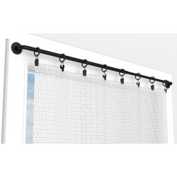 Kit de barre de vitrage sans perçage noir Curve, L.70 - 120 cm, diam.10 mm, CESS - CESSOT