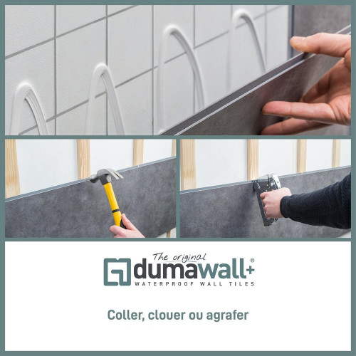 Dalle murale pvc mystic gris mat DUMAWALL L. 65 x l. 37.5 cm Ep. 5 mm - DUMAPLAST