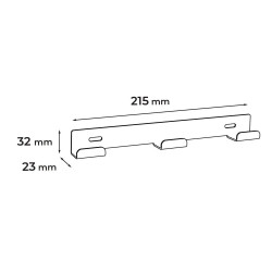 Porte manteau métal noir 3 crochets compatible panneaux tasseaux, l.21.5 cm - Sans marque