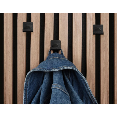Lot de 2 crochets pour panneau tasseau noir mat - Sans marque