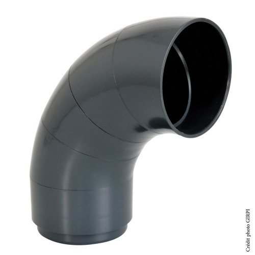 Coude unique pour gouttière Pc80a PVC - GIRPI