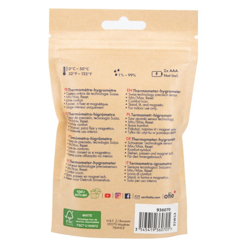 Thermomètre Hygromètre OTIO haute précision blanc - OTIO