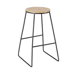Tabouret de bar Anna, noir H.70 cm de marque Sans marque, référence: B9839600