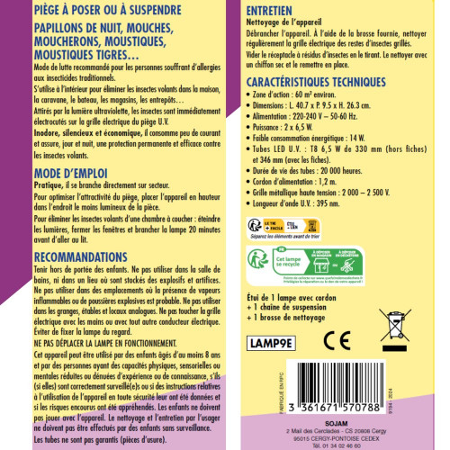 Lampe UV anti insectes grand format, Lampe ACTO - ACTO