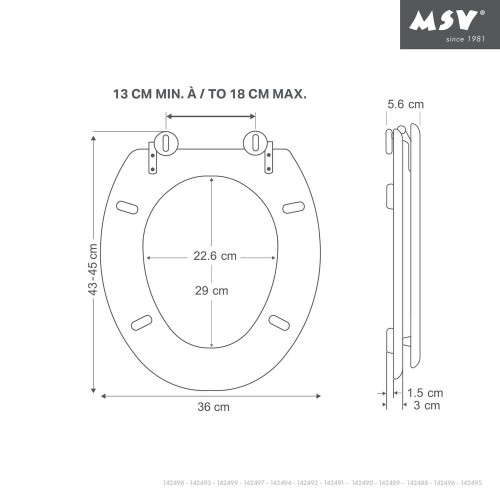 Abattant wc mdf sans fonction decor sherkan msv - Sans marque