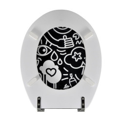 Abattant wc mdf sans fonction decor steeve noir msv - Sans marque