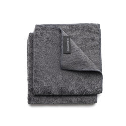 Lot de 2 chiffons microfibre Brabantia gris foncé de marque BRABANTIA, référence: B9879500