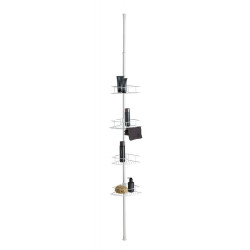 Etagère de bain / douche d'angle télescopique blanc à encastrer Lutrano - WENKO