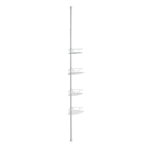 Etagère de bain / douche d'angle télescopique blanc à encastrer Lutrano - WENKO