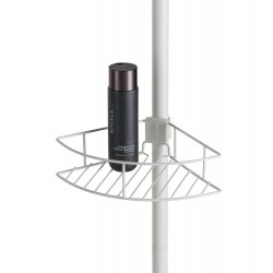 Etagère de bain / douche d'angle télescopique blanc à encastrer Lutrano - WENKO