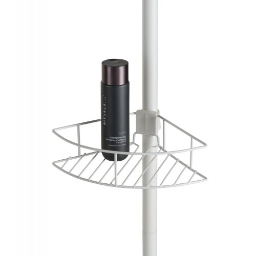 Etagère de bain / douche d'angle télescopique blanc à encastrer Lutrano - WENKO