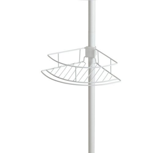 Etagère de bain / douche d'angle télescopique blanc à encastrer Lutrano - WENKO