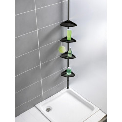 Etagère de bain / douche d'angle télescopique noir à encastrer Compact de marque WENKO, référence: B9880400