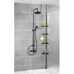 Etagère de bain / douche d'angle télescopique noir à encastrer Compact - WENKO