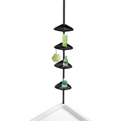 Etagère de bain / douche d'angle télescopique noir à encastrer Compact - WENKO
