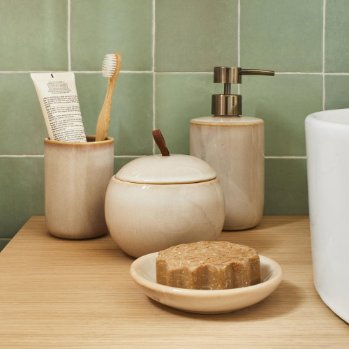 Gobelet de salle de bains Marsa beige NORASIA - AZAO