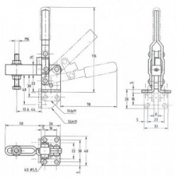 Sauterelle à serrage et levier verticaux 13 à 44 mm - SERMAX