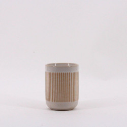 Gobelet de salle de bains Kara beige NORASIA de marque AZAO, référence: B9882400