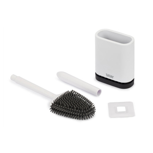 Pot avec brosse WC intégrée blanc adhésif Tatay TATAY - TATAY