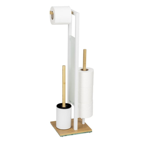 Combine brosse et porte-papier toilette Rivalta blanc - WENKO