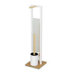 Combine brosse et porte-papier toilette Rivalta blanc - WENKO