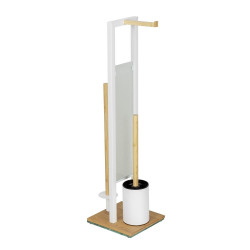 Combine brosse et porte-papier toilette Rivalta blanc - WENKO
