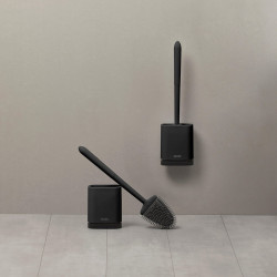 Pot avec brosse WC intégrée noir adhésif Silicone TATAY de marque TATAY, référence: B9883400