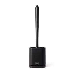 Pot avec brosse WC intégrée noir adhésif Silicone TATAY - TATAY