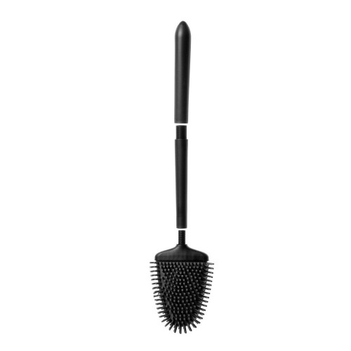 Pot avec brosse WC intégrée noir adhésif Silicone TATAY - TATAY
