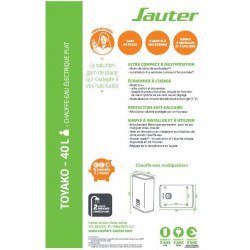 Chauffe-eau électrique plat horizontal/vertical SAUTER 40L - SAUTER