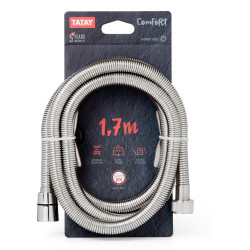 Flexible de douche Comfort chrome, 1,70M, TATAY de marque TATAY, référence: B9884600