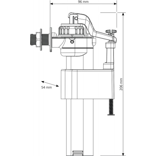 Robinet flotteur alimentation laterale 3/8 1px - Siamp