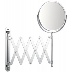 Miroir grossissant x 3 rond, H.15 x l.15 x P.0.5 cm, Extensible, chromé de marque Sans marque, référence: B9886200