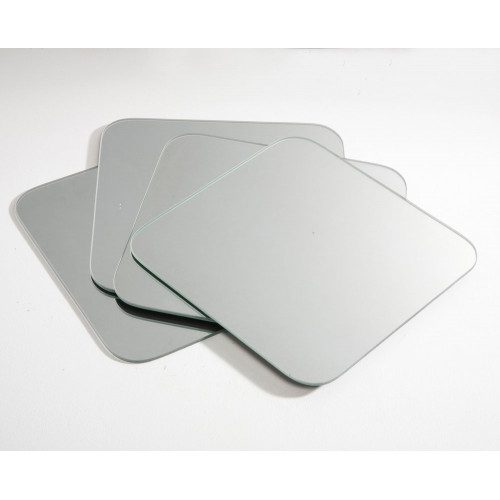 Set de 4 miroirs carres arrondis 20x20cm - Sans marque
