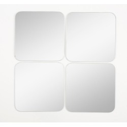 Set de 4 miroirs carres arrondis 20x20cm - Sans marque