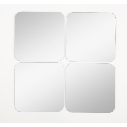 Set de 4 miroirs carres arrondis 20x20cm - Sans marque