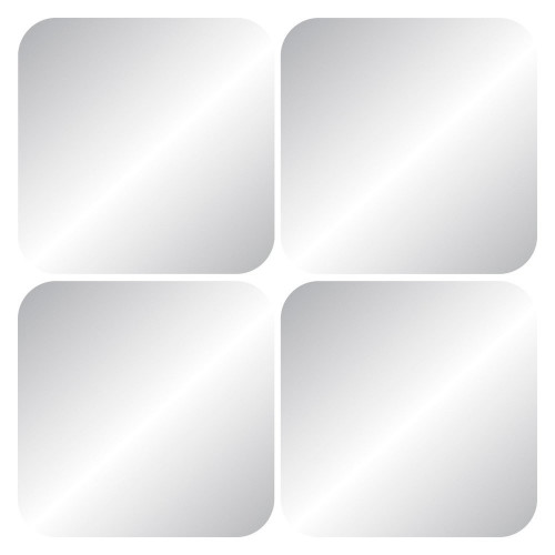 Set de 4 miroirs carres arrondis 20x20cm - Sans marque