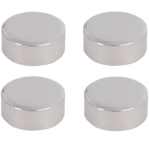 Jeu de 4 fixations miroirs rondes chromées - Sans marque