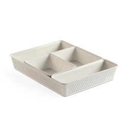 Lot de 4 organisateur en polypropylène blanc, Bohol de marque TATAY, référence: B9888200