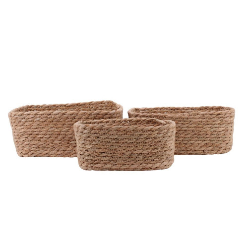 Lot de 3 Panier marron l.19 x P.26 x H.11 cm - AZAO