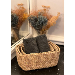 Lot de 3 Panier marron l.19 x P.26 x H.11 cm - AZAO
