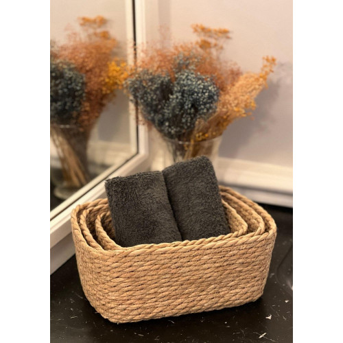 Lot de 3 Panier marron l.19 x P.26 x H.11 cm - AZAO