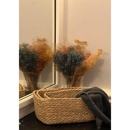 Lot de 3 Panier marron l.19 x P.26 x H.11 cm - AZAO