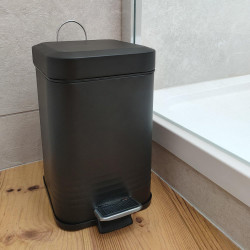 Poubelle de salle de bains 3 l noire Carry AZAO - AZAO