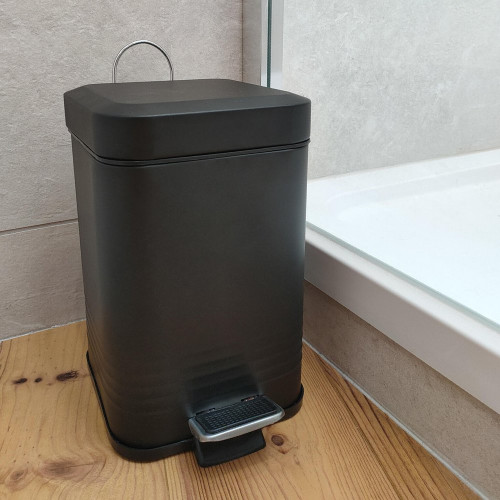 Poubelle de salle de bains 3 l noire Carry AZAO - AZAO